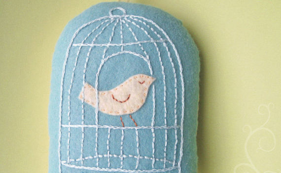 Birdcage Pillow (And Transferring Patterns To Felt)