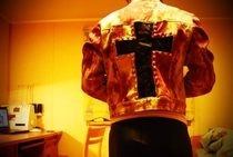 Denim Jacket With Lace And Studs