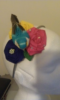 Rolled Roses And Bird Fascinator.