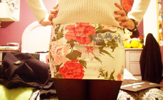 Floral Bodycon Skirt