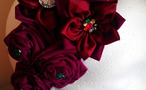 Burgandy Head Piece.
