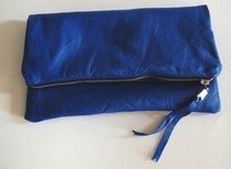 Leather Foldover Clutch Purse