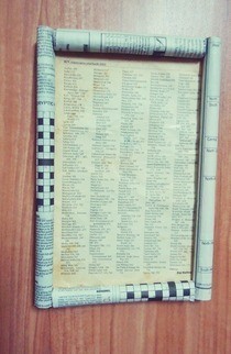 Old Newspaper Rolled Frame