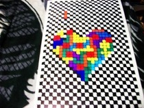 Tetris Love Cross Stitch