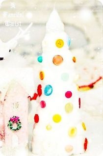 Cotton Ball Christmas Trees