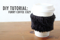 Furry Coffee Cozy