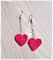 Felt Heart Earrings 