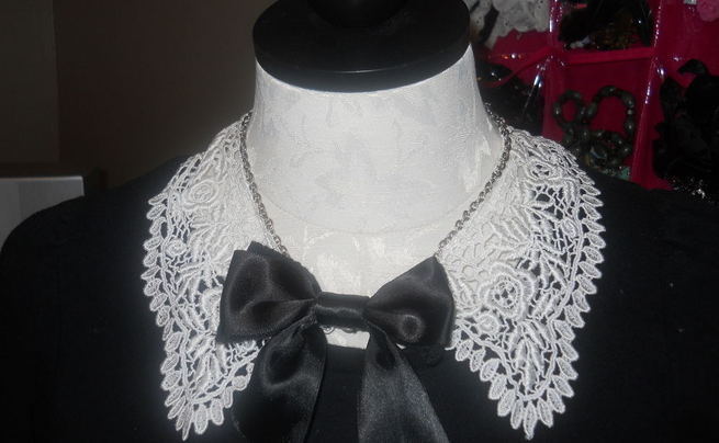 Vintage Lace And Chain Collar Necklace