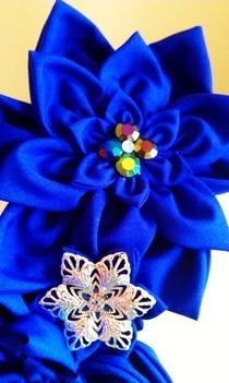 Purple Kanzashi Head Piece.