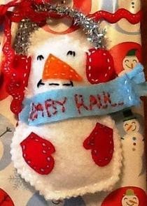 Felt Snowman Ornament