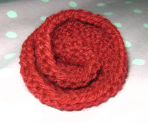 Knitted Red Rose Brooch