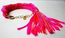 Hot Pink And Gold Fishtail Bracelet