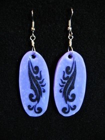 Purple Tattoo Earrings