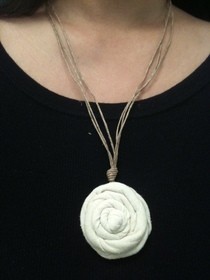 Fabric Flower Necklace