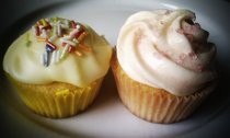 Vanilla And Watermelon Mini Cupcakes