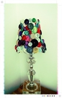 Button Covered Lamp Shade 