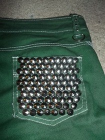 Studded Green Shorts.