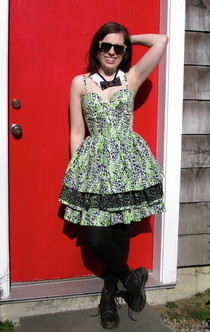 Lime Green Leopard Dress