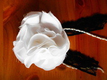 Scrunch Fabric Flower Pom Pom Headband