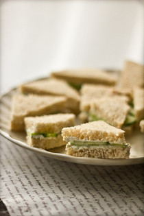 Cucumber Tea Sandwiches With A Chive & Dill Cream Cheese Spread