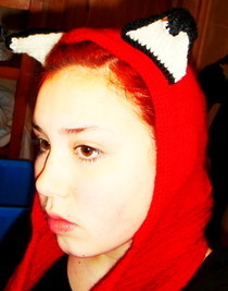Kitty Hood Scarf With Pockets