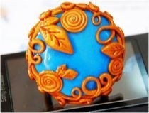 Blue Ring With Vine