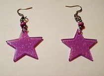 Glam Rock Glitter Star Earrings