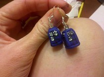 Cute Tardis Clay Earrings