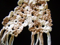 Brown And White Flower Scarf