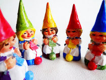 Knitting Lady Gnome Brooches