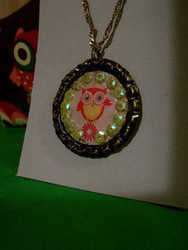 Owl Bottle Cap Necklace