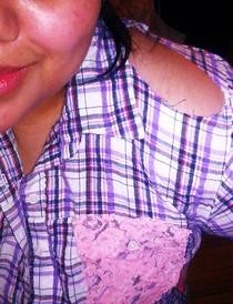 Diy: Cold Shoulder Flannel W/ Lace Pockets