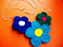 Flower Shaped Felt Necklace