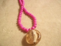 Golden Glass Circle Necklace