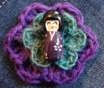 Purple Person (Crochet) Pin