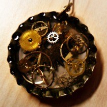 Steampunk Bottlecap Choker Pendant