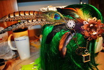 Steampunk Feather Hairpiece