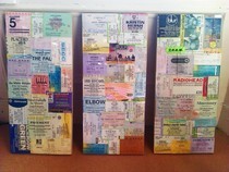Decoupage Gig Ticket Canvas
