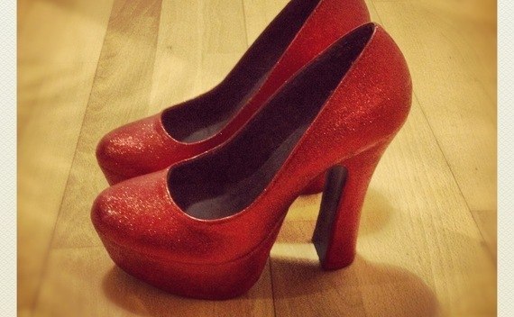 Ruby Red Platform Heels
