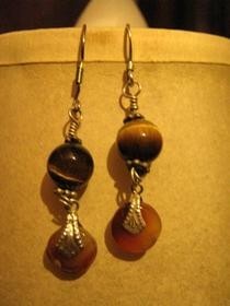 Tiger's Eye Bead Earrings