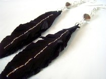 Pleather Feather Earrings