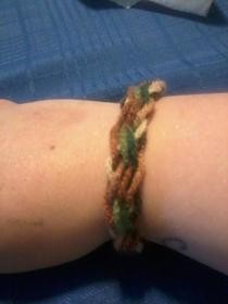 Woven Yarn Bracelet   Woodsy