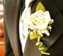 Paper Rose Boutonniere
