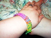 Woven Yarn Bracelet   Rainbow