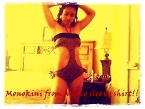 Diy: Upcycle Monokini From A Long Sleeve Shirt!!
