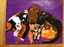 Mama Kitty Painting