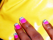 Pink Zebra Nails