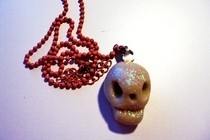 Glitter Skull Pendant