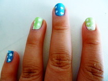 Hearts And Clouds Nail Art