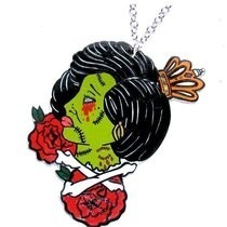 Acrylic Zombie Lady Necklace
